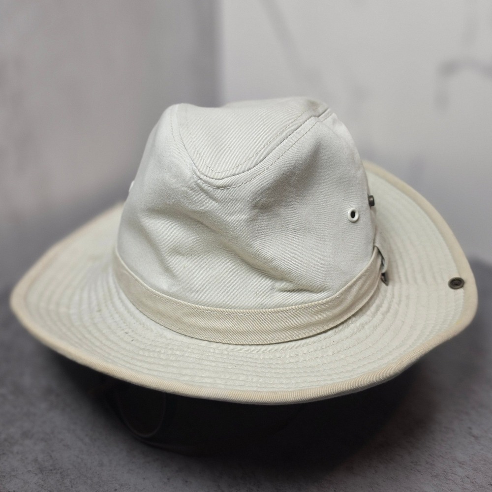 J‎ Hats Womens Small Off White Cotton Canvas Safari Sun Hat Wide Brim Boonie